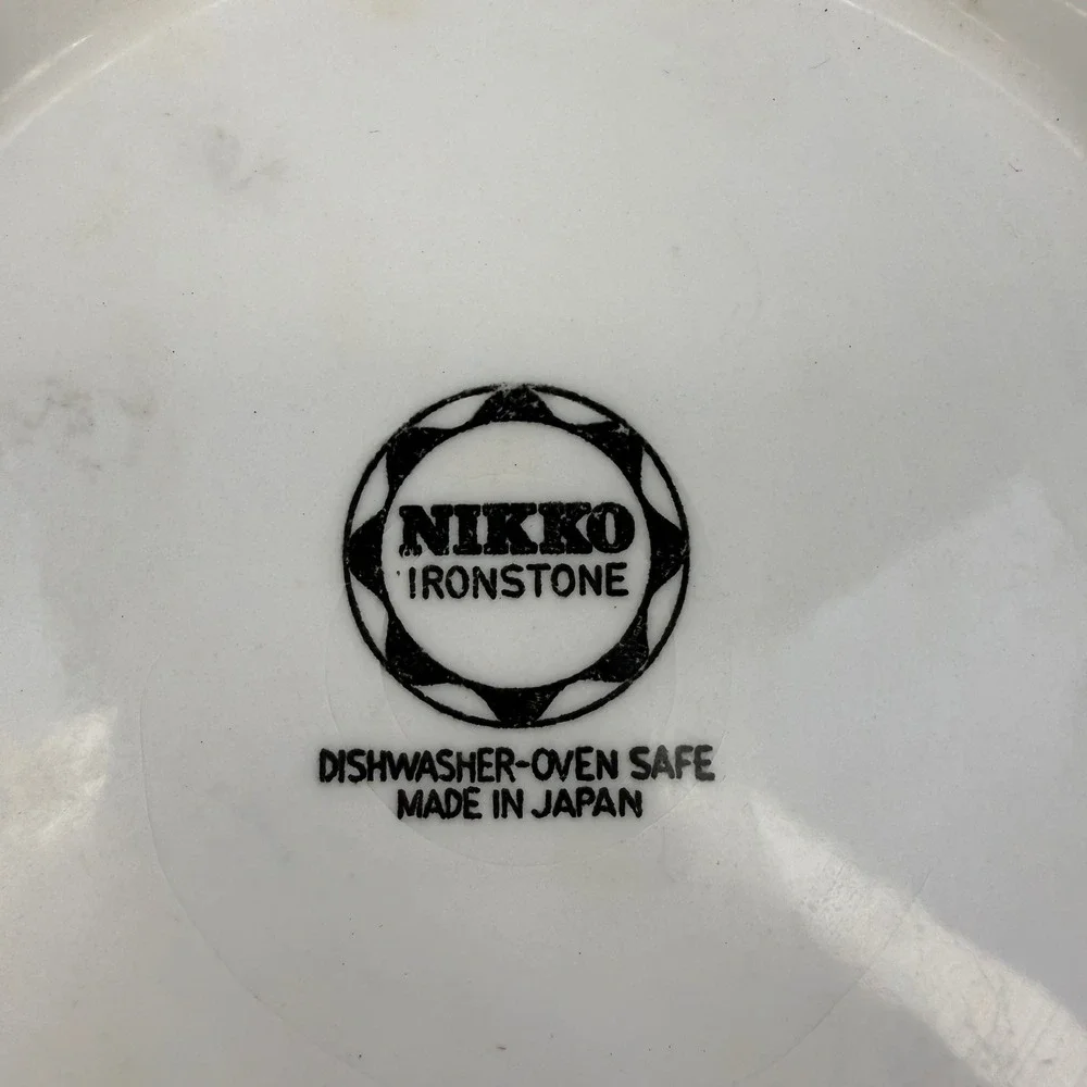 Nikko‎ Ironstone Vintage Yellow Daffodil Floral Serving Bowl with Handles Japan